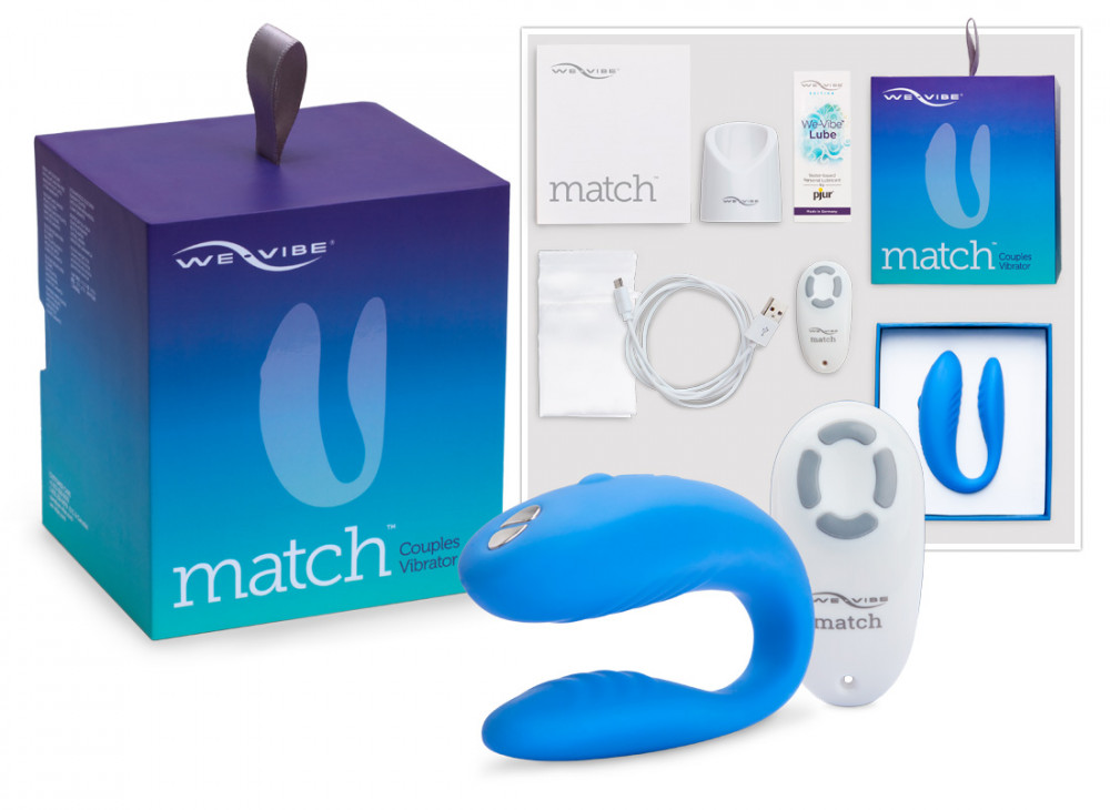 We-Vibe Match - vodotěsný, nabíjecí párový vibrátor (modrý)