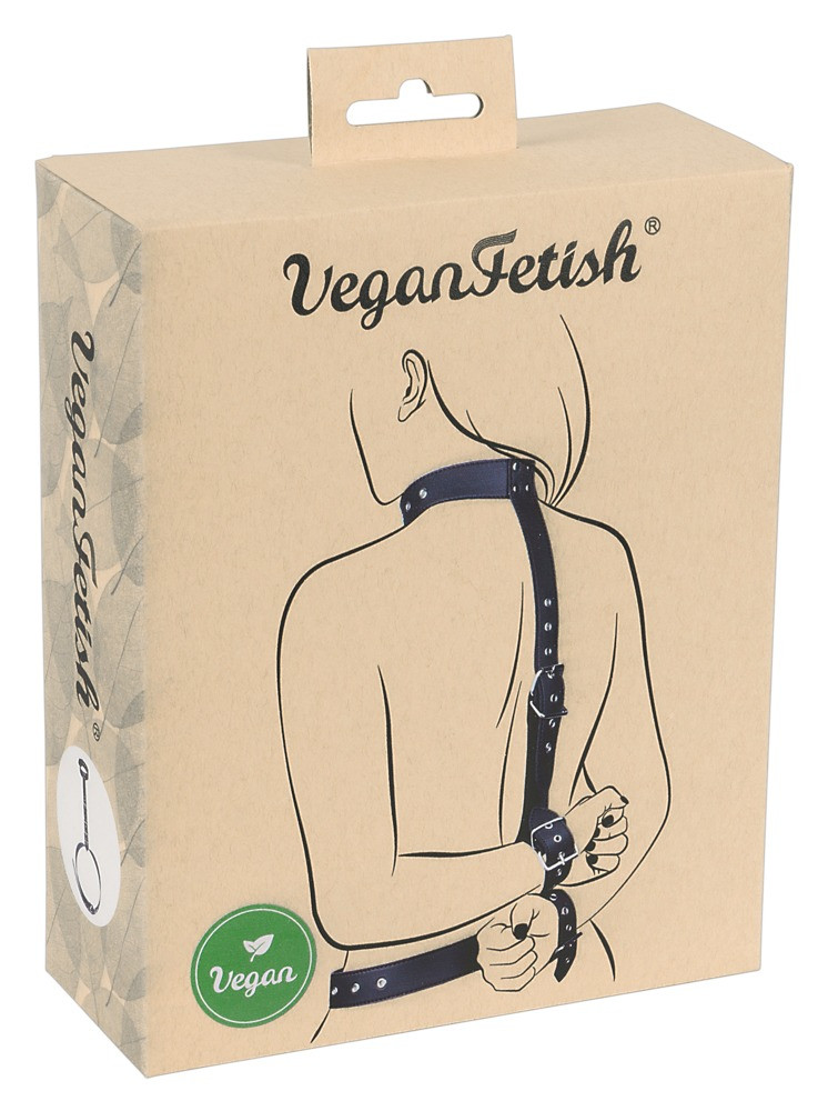 Vegan Fetish - Sada pro svázání rukou za zády (černá)