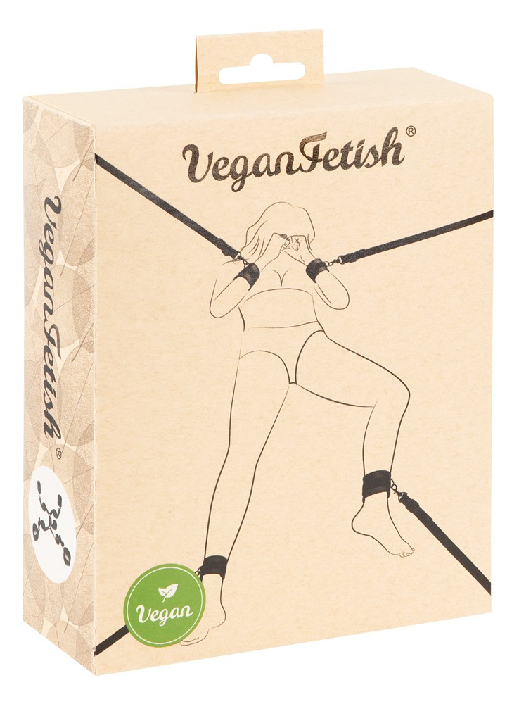 Vegan Fetish - sada kravat na postel (černá)