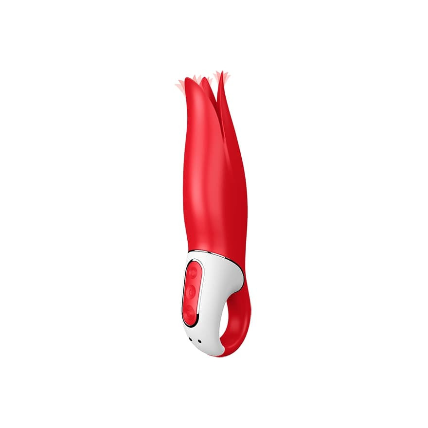 Satisfyer Power Flower - dobíjecí, vodotěsný vibrátor (červený)