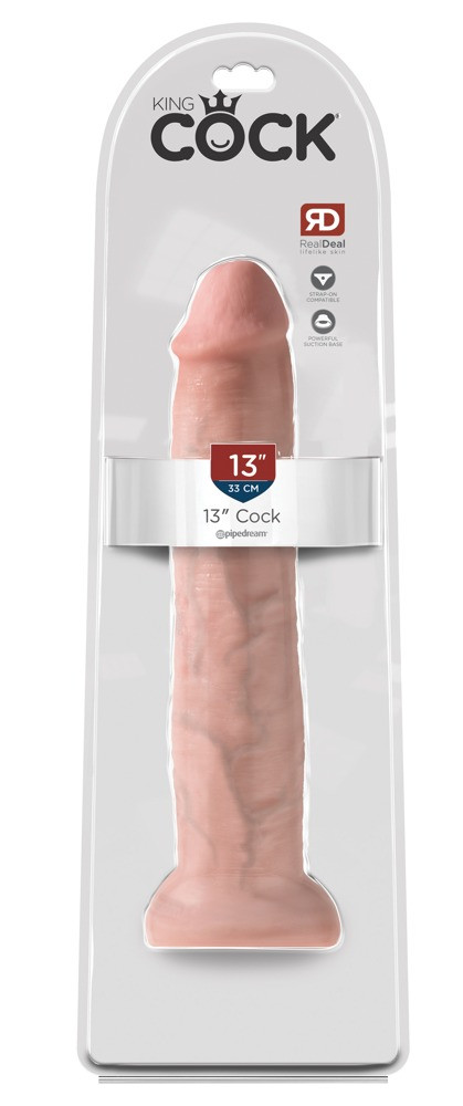 King Cock 13 - obří realistické dildo (33 cm) - přírodní