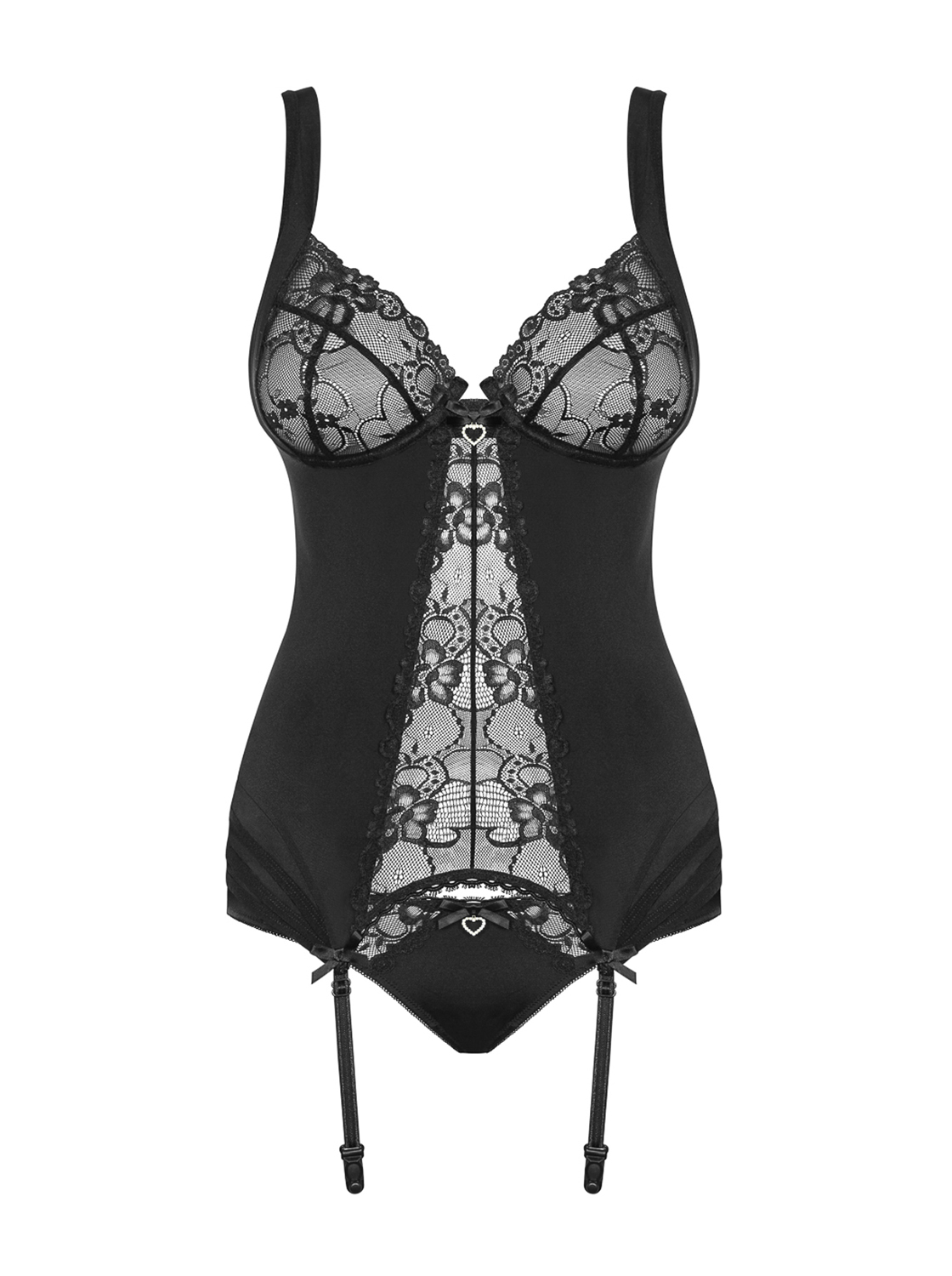 Svůdný korzet Heartina corset black - Obsessive černá S/M