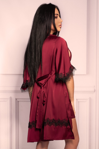 Dámský župan LivCo Corsetti Fashion Housecoat Aresmina Claret L/XL