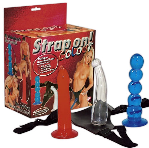 You2Toys Strap on! Colour postroj s dildy