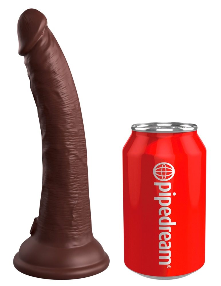 Pipedream King Cock Elite 7 Silicone Dual Density Cock Brown