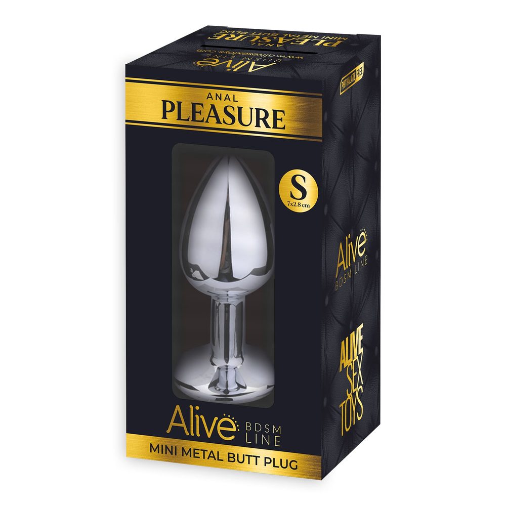 Alive Mini Metal Butt Plug Anal Pleasure White L