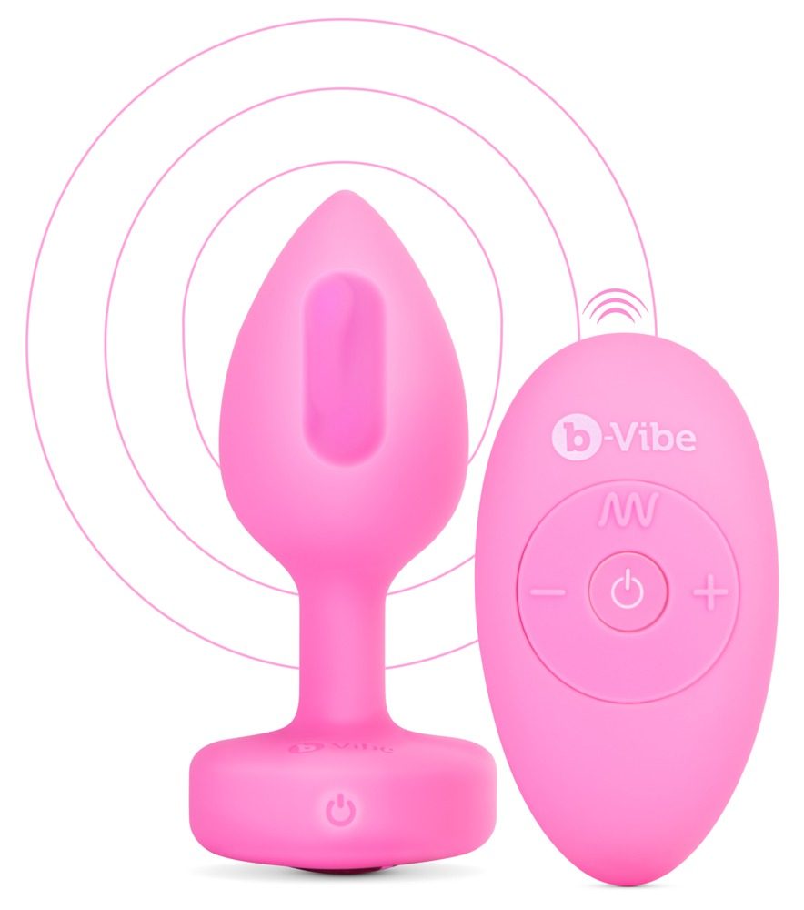 b-Vibe Vibrating Heart Plug S/M Pink