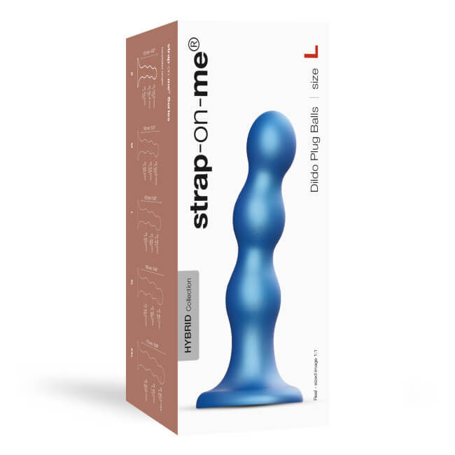 Strap-on-me Balls L - kulovité dildo s nožičkami (modré)