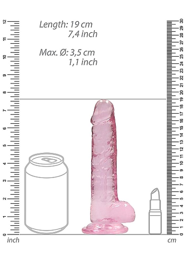 RealRock Realistic Dildo with Balls 17 cm Pink