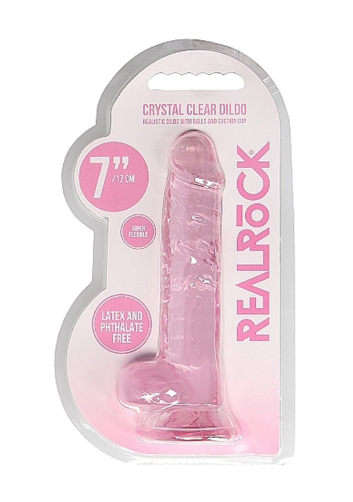 RealRock Realistic Dildo with Balls 17 cm Pink