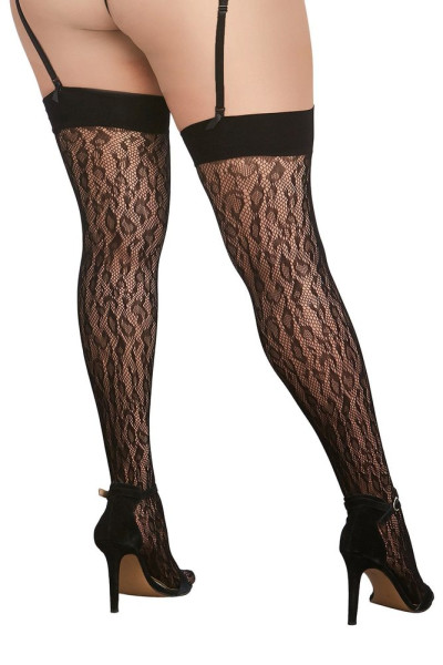 Leopard Fishnet Thigh High Dmd OSQ Black