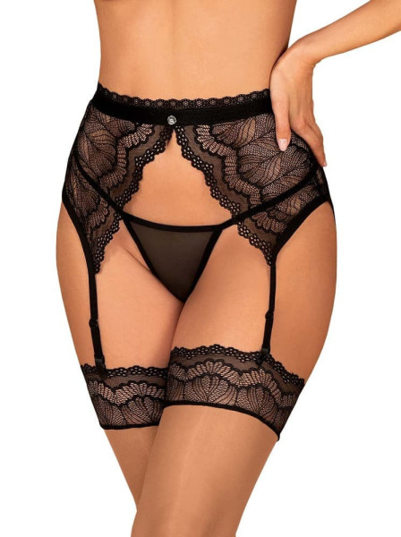 podvazkový pás garter belt  model 17073777 - Obsessive Velikost: L/XL, Barvy: černá