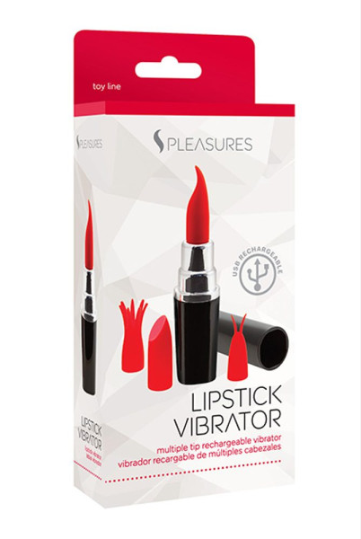 S Pleasures Lipstick Vibrator Black/Red