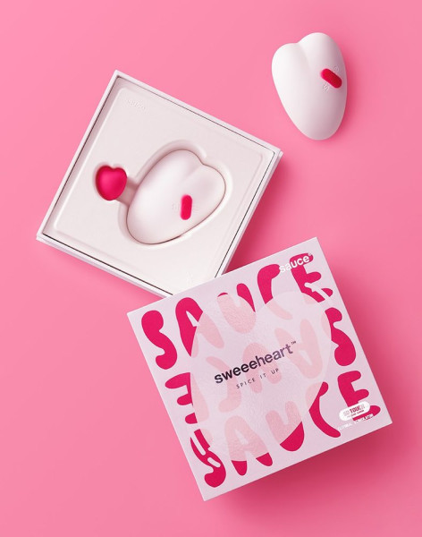 Sauce Sweeeheart Clitoral Vibrator White & Pink