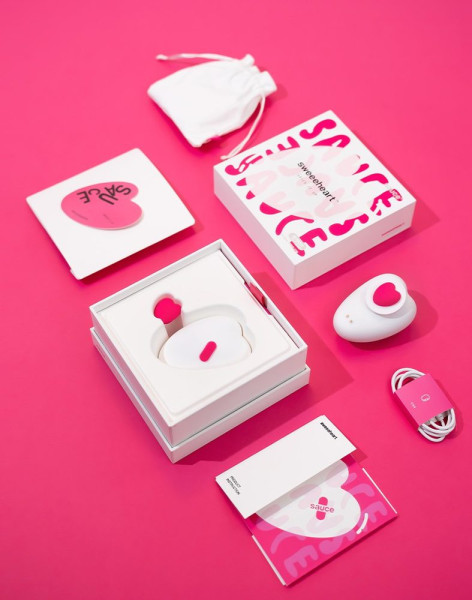 Sauce Sweeeheart Clitoral Vibrator White & Pink