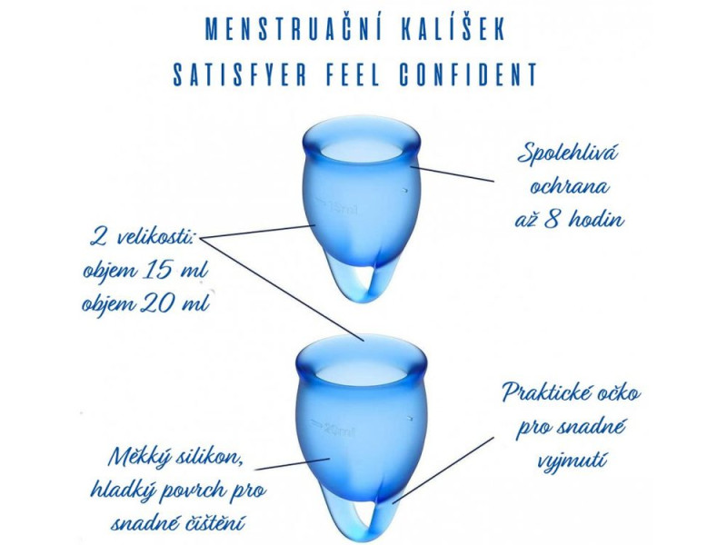 Satisfyer Feel Confident Menstruační kalíšek sada 2 menstruačních kalíšků 15 ml + 20 ml Lilac