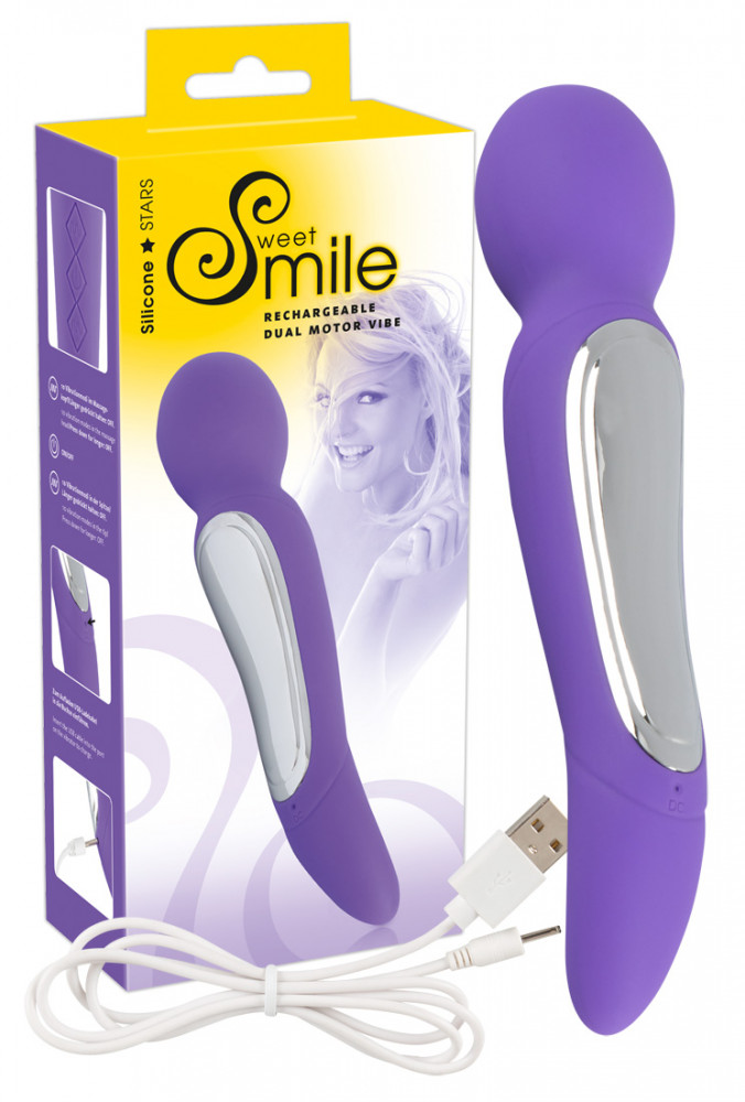 SWEET SMILE Wand Dual Motor Vibe – masážní vibrátor (fialový)