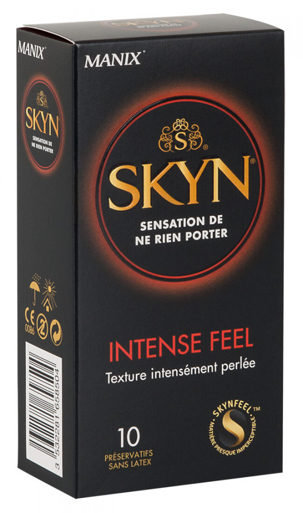 Manix SKYN Intense - perličkové kondomy bez latexu (10ks)
