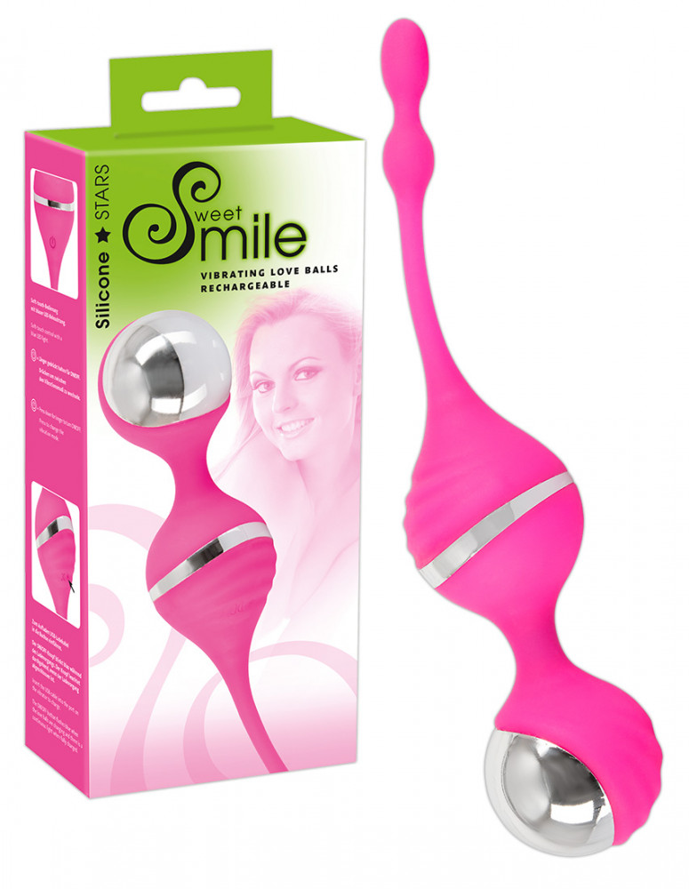 SWEET Smile Vibrating Love Balls – vibračné venuśine guličky (pink)