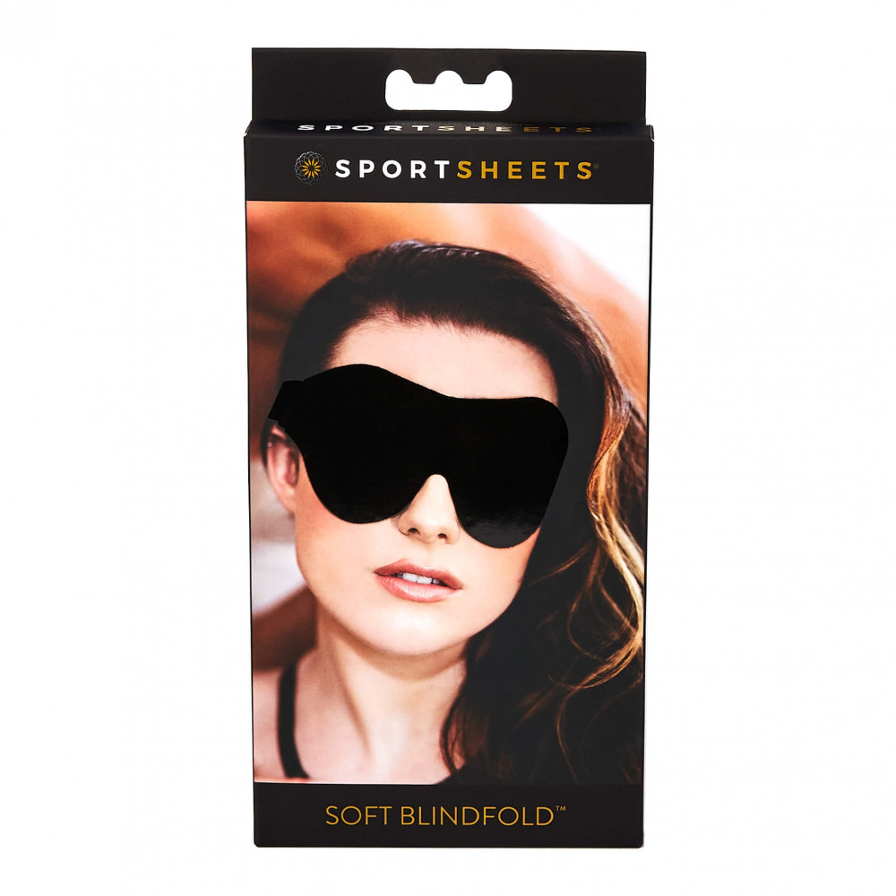 Sportsheets - jemná maska ?na oči s gumovým popruhem (černá)