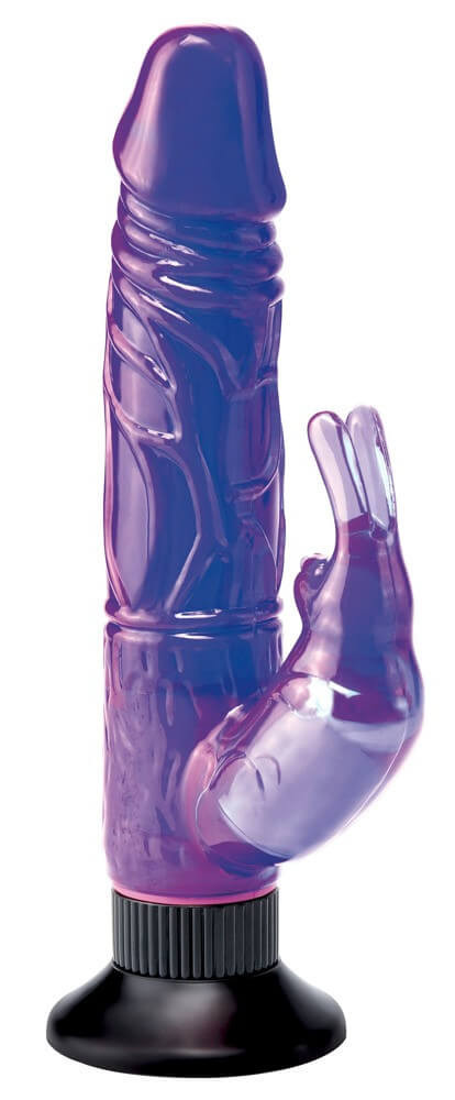 Wall Deluxe Bunny - vibrátor s přísavkou a klitorisovým ramenem (fialový)