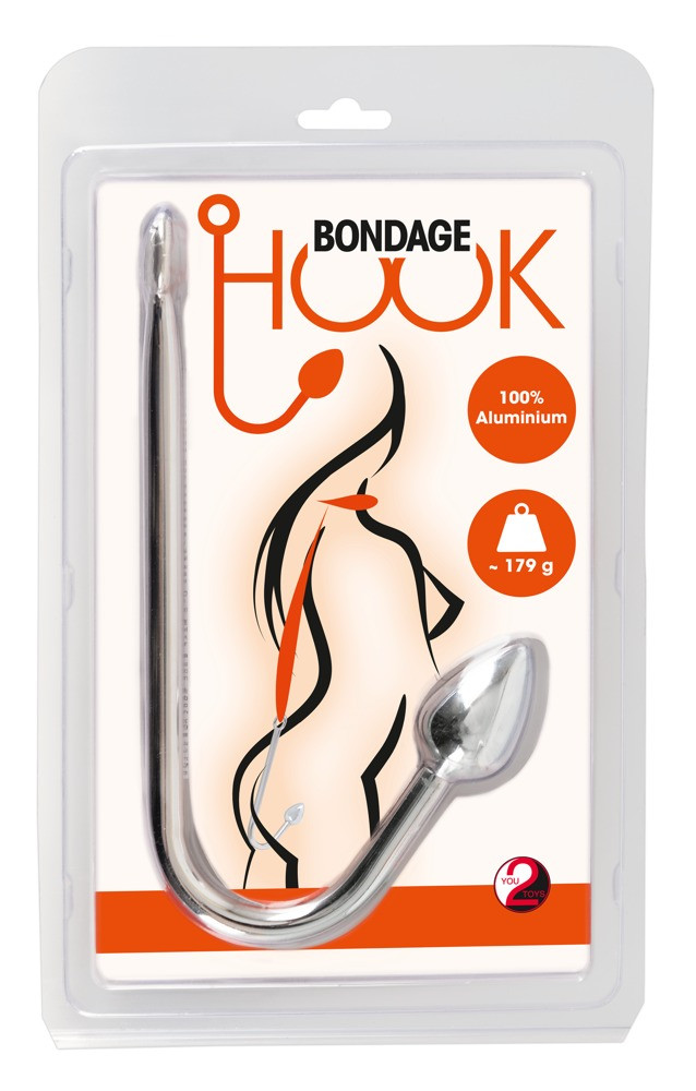 You2Toys - Bondage hák - anální hliníkový háček (179g) - stříbrný