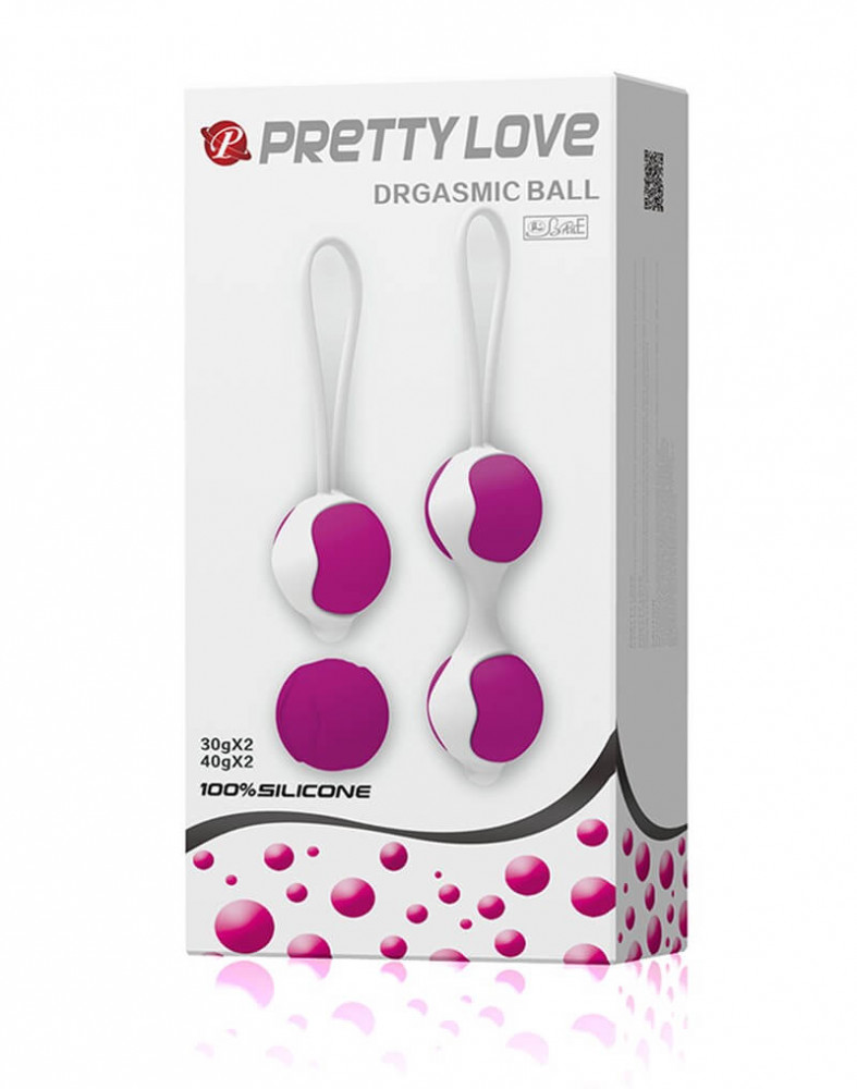 Pretty Love Orgasmic - variabilní sada gejš (bílo-fialová)