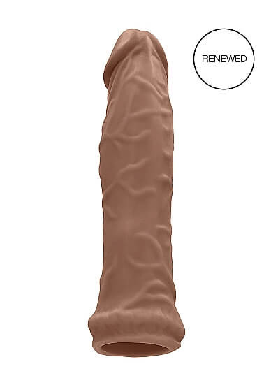 RealRock Penis Sleeve 6 - návlek na penis (17cm) - tmavě přírodní barva