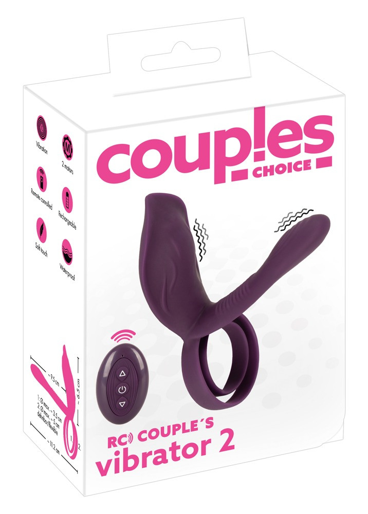 Couples Choice - nabíjecí kroužek na penis na dálkové ovládání (fialový)