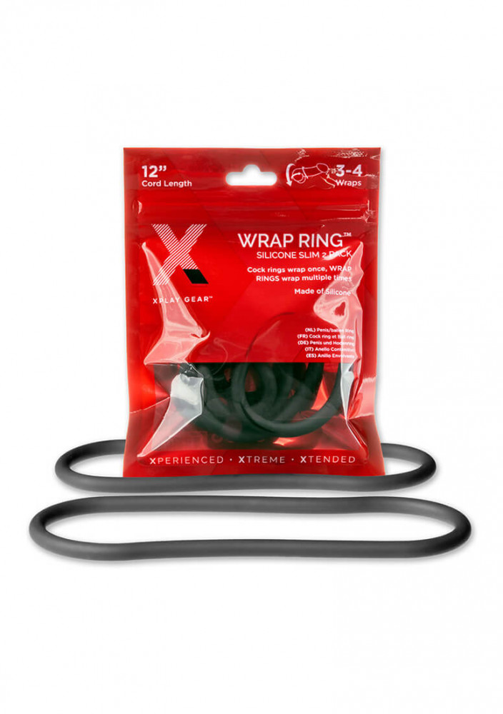 Perfect Fit Slim Wrap 12 - tenký kroužek na penis - černý (30 cm)