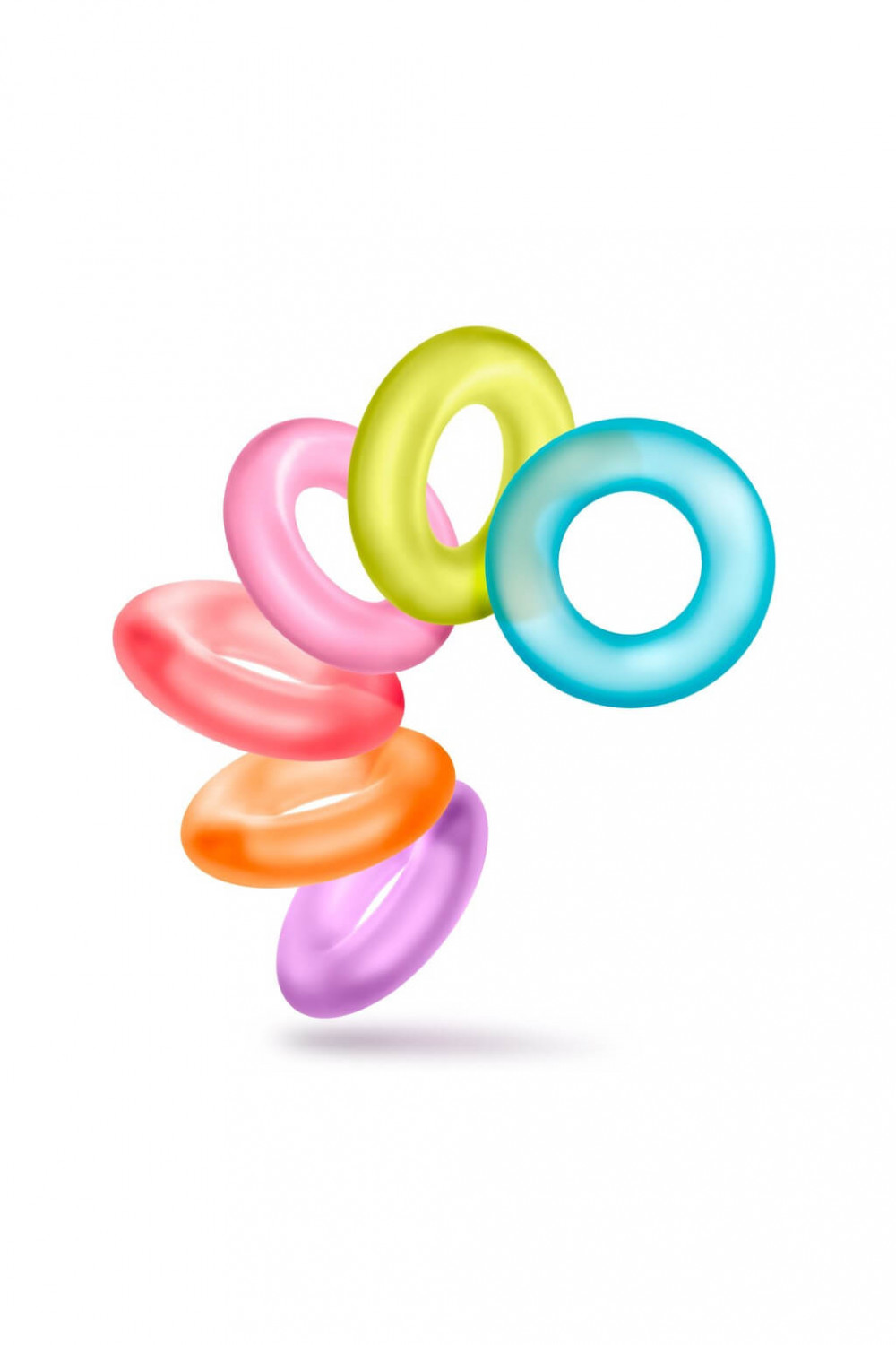 King of the Ring - sada kroužků na penis - barevné (6ks)