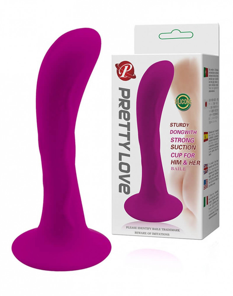 Pretty Love Anal Plug - zahnuté anální dildo s přísavkou (růžové)