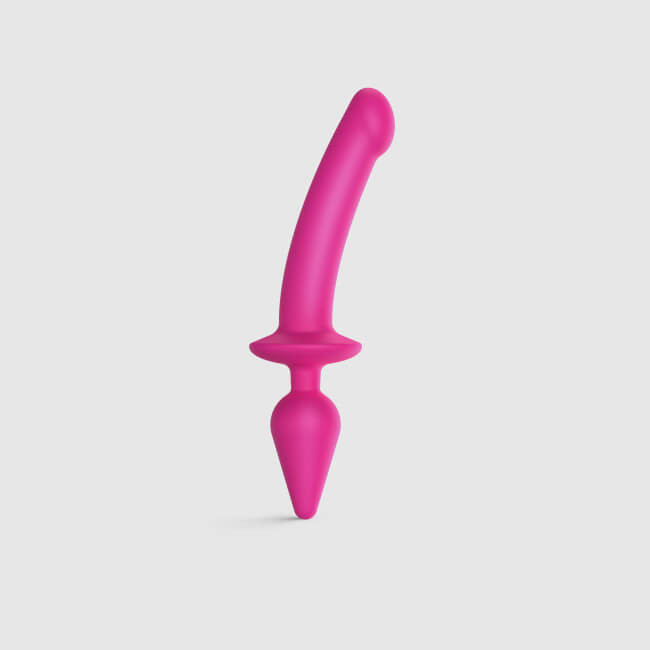 Strap-on-me Swith Semi-Realistic XXL - silikonové dildo 2v1 (růžové)