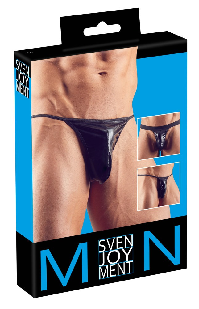 Svenjoyment - pánské tanga set - černý (3 dílný) S-L