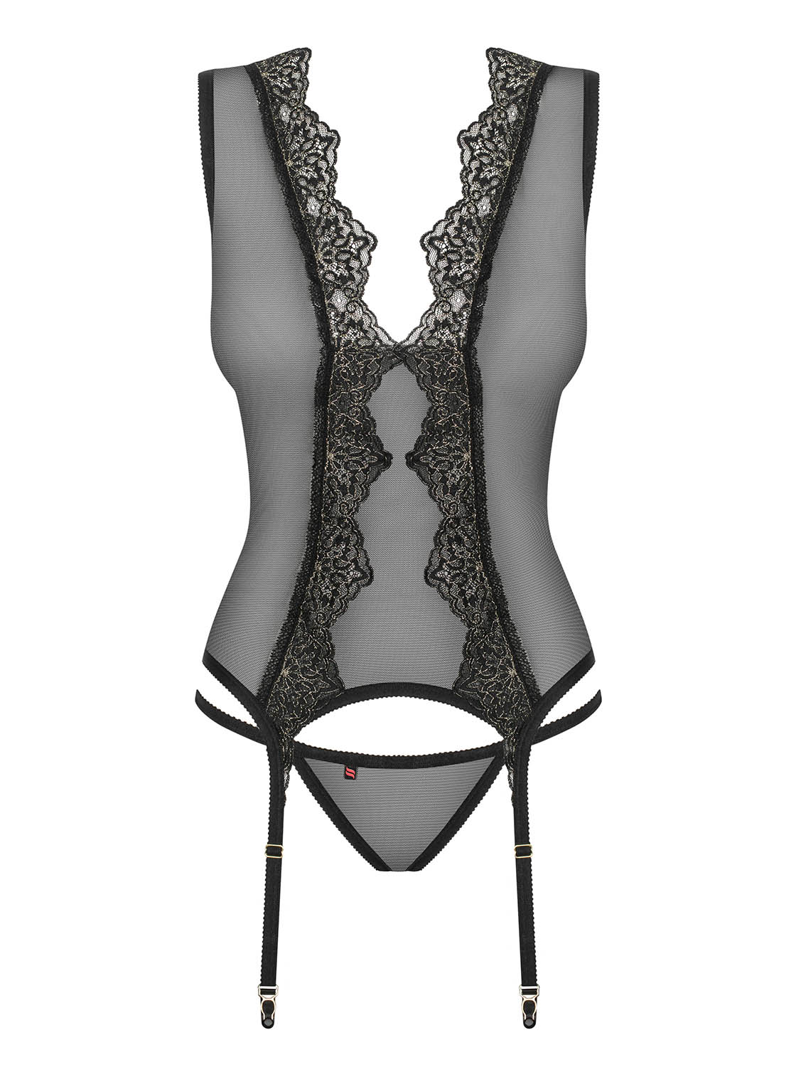 Elegantní korzet Meshlove corset - Obsessive černá L/XL