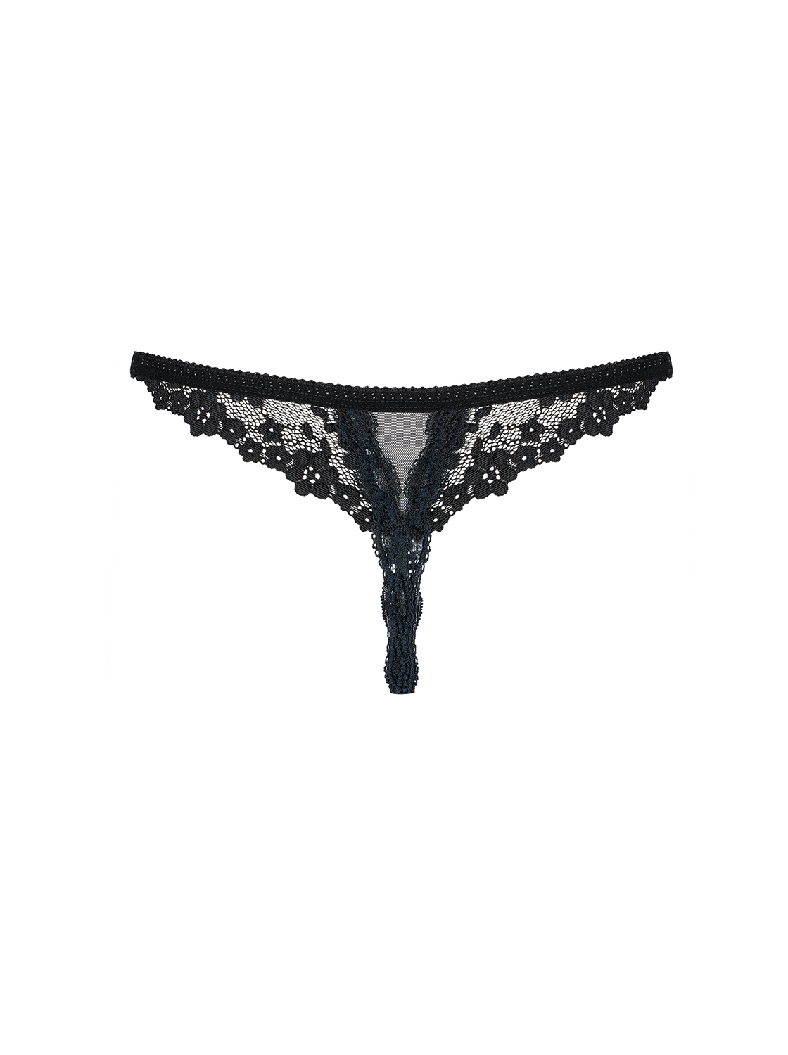 Sexy tanga otevřená Letica crotchless thong - Obsessive černá L/XL