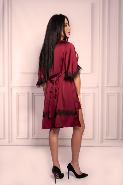 Dámský župan LivCo Corsetti Fashion Housecoat Aresmina Claret L/XL