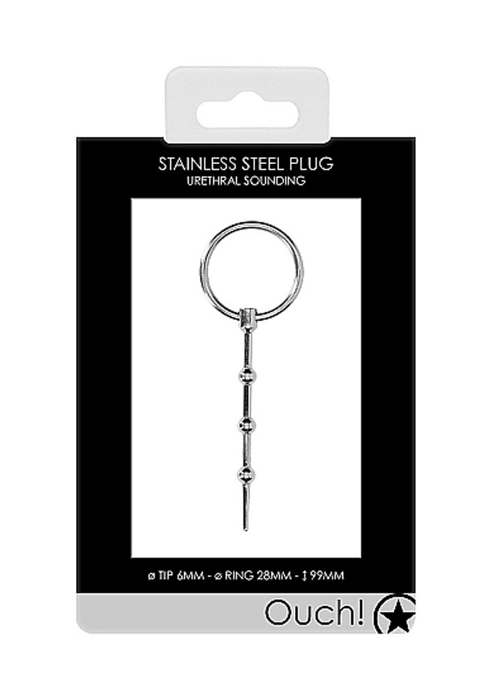 Ouch! Silicone Plug & Cock Ring Set Urethral Sounding