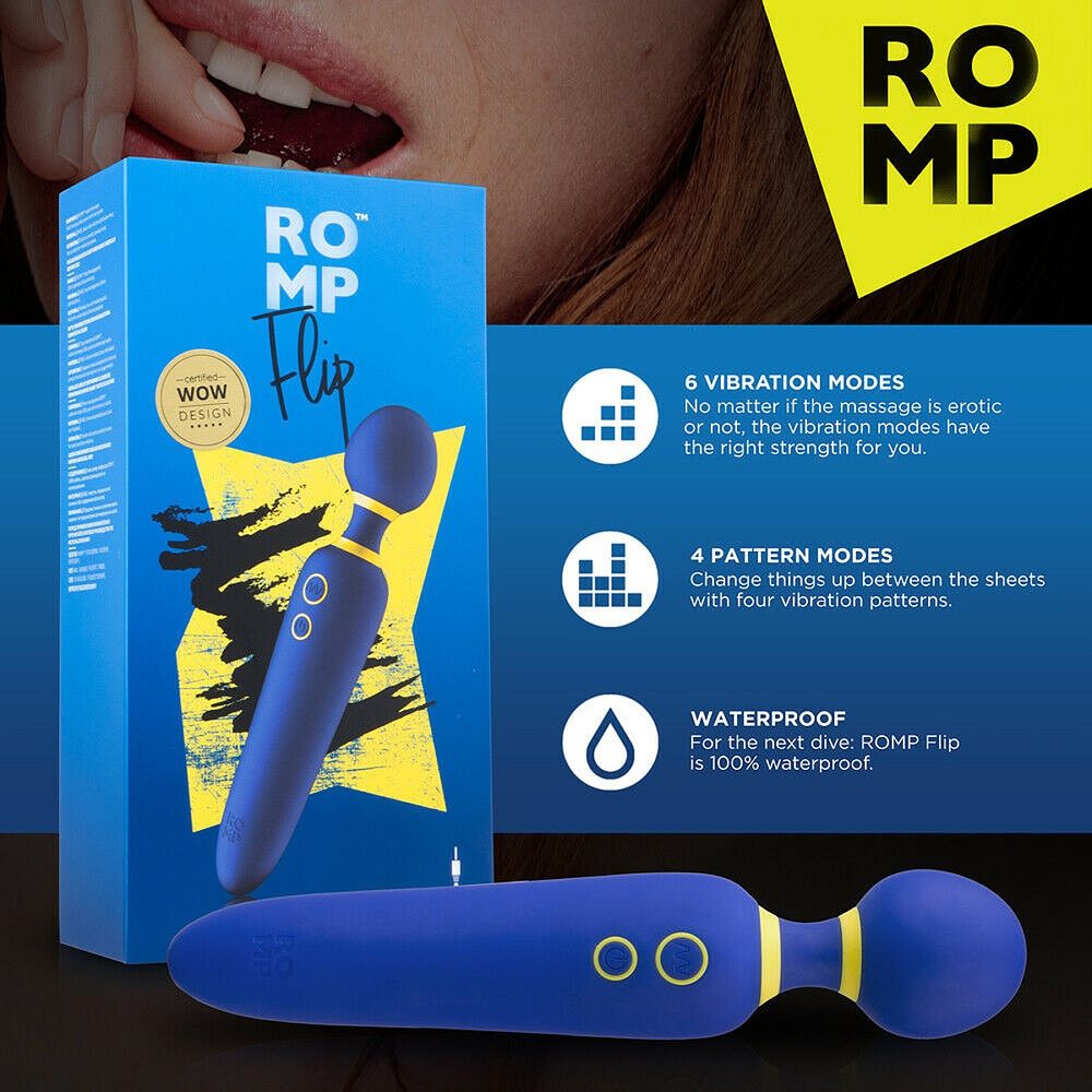 ROMP Flip Wand Massager Blue