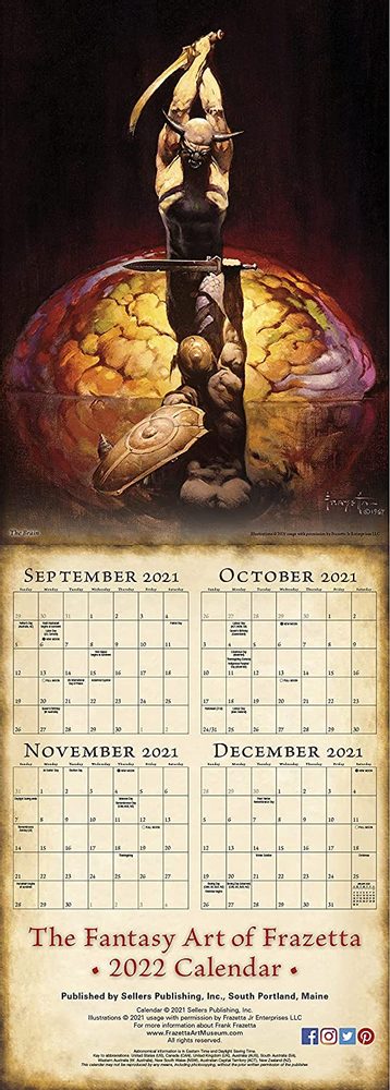 FANTASY ART OF FRAZETTA: BARBARIANS & WARRIORS - 2022 CALENDAR