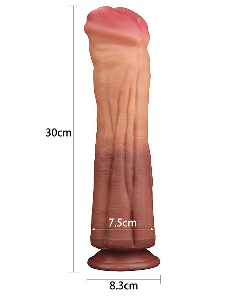 LoveToy 12 Dual Layered Platinum Silicone Cock