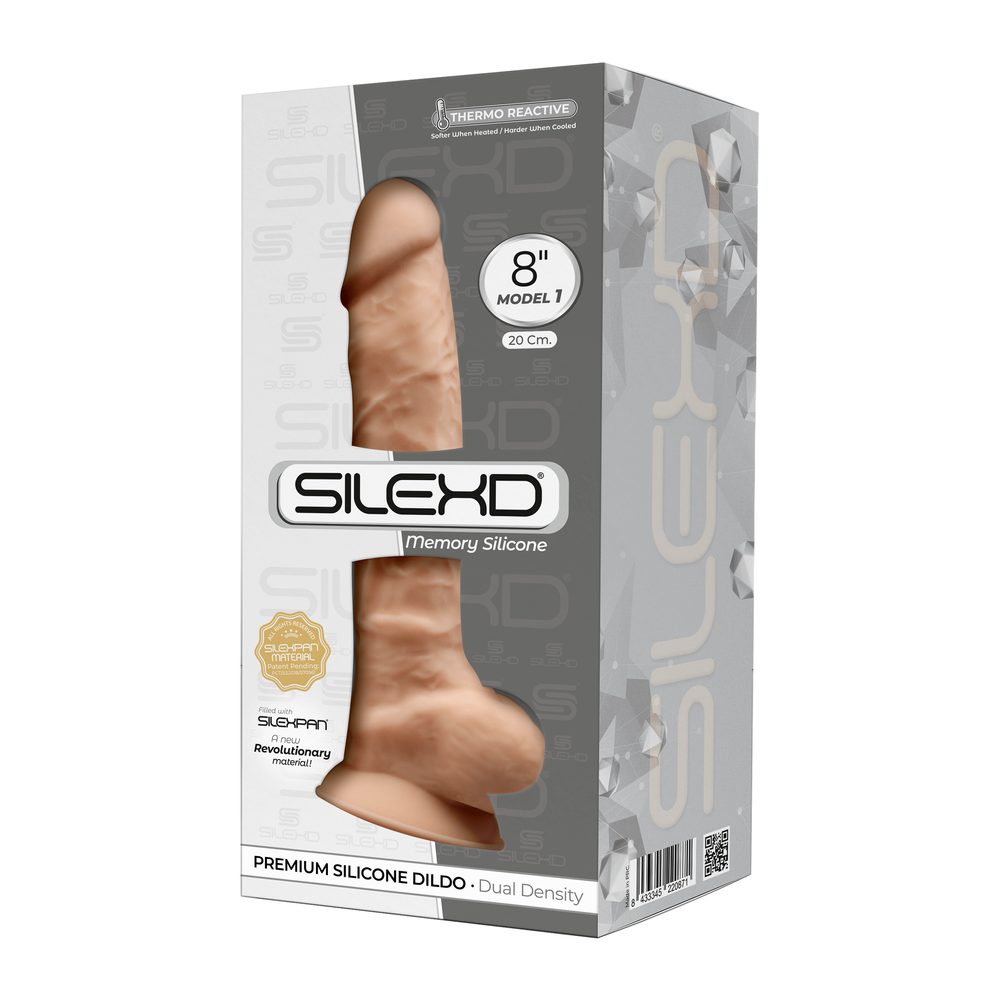 SilexD Model 1 Premium Silicone Dual Density Dildo 8 Flesh