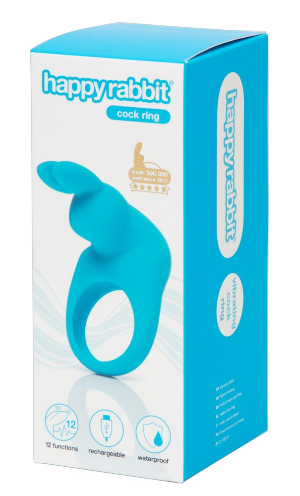 Happyrabbit Cock - vibrační kroužek na penis na baterie (modrý)