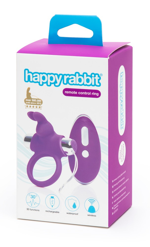 Happyrabbit - Nabíjecí rádiový kroužek na penis (fialovo-stříbrný)