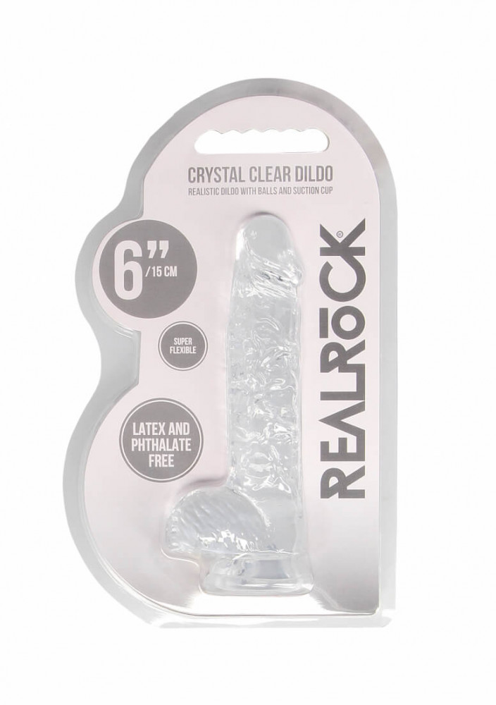 REALROCK - průsvitné realistické dildo - vodočisté (15cm)