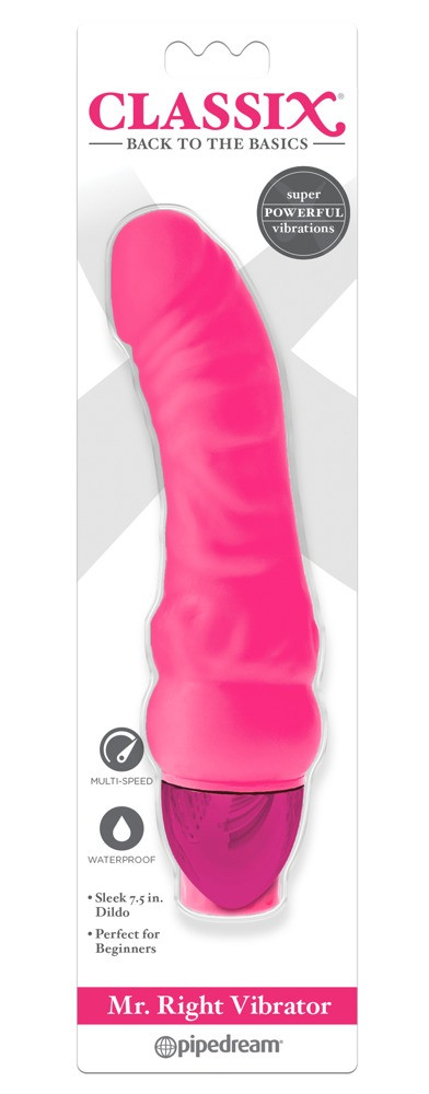 Classix Mr. Right - silikonové dildo pro začátečníky s penisem (růžové)