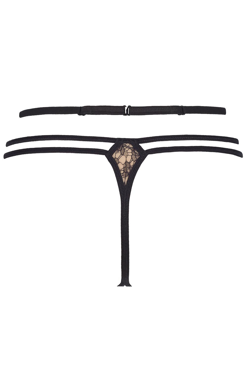 Dámské erotické kalhotky V-7888 Marshmallow černo-béžová - Axami L