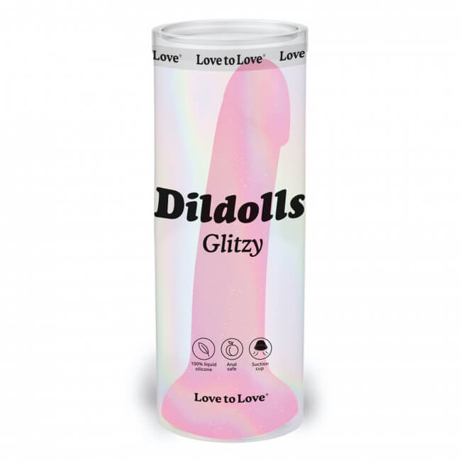 Dildolls Glitzy - silikonové dildo s přísavkou (růžové)