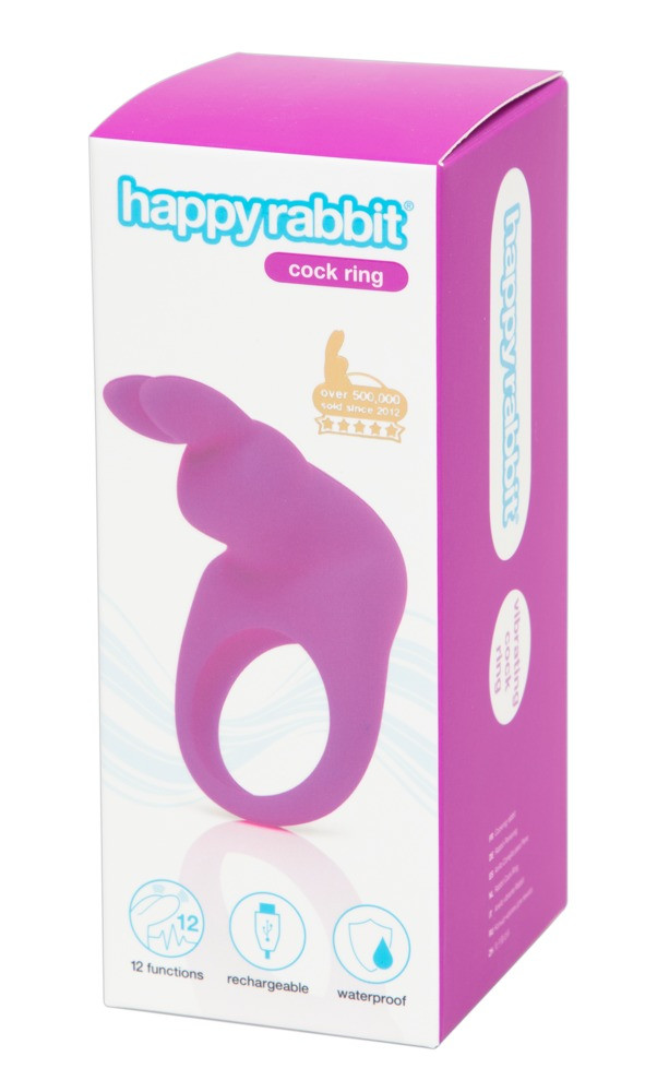 Happyrabbit Cock - dobíjecí vibrační kroužek na penis (fialový)