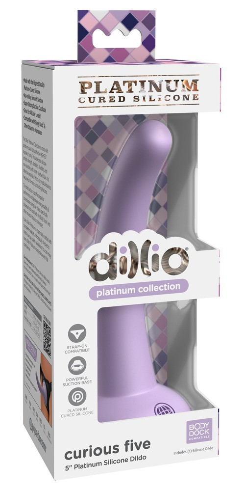 Dillio Curious Five - lepivé silikonové dildo (15 cm) - fialové